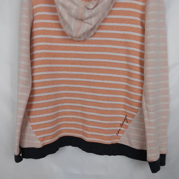BKE Lounge | Distressed Raw Edge Stripe Hoodie | Size M - Picture 5 of 10